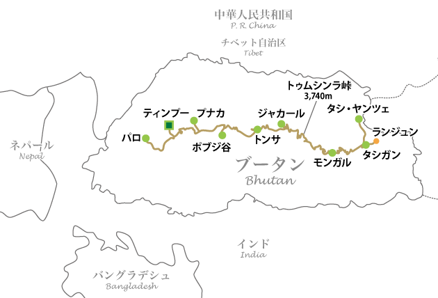 ブータン地図