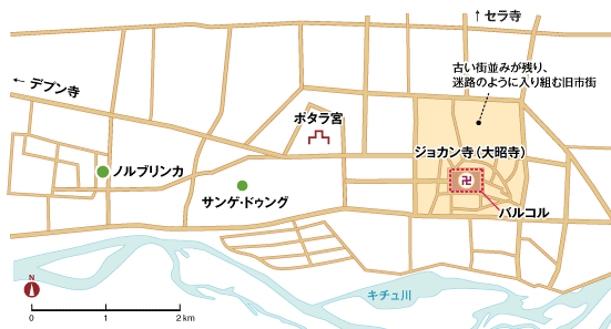 ラサ市内地図 ラサ市内地図