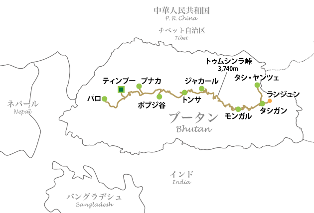 ブータン地図 ブータン地図