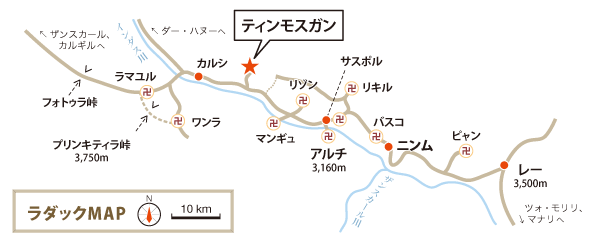 ティンモスガン村の位置