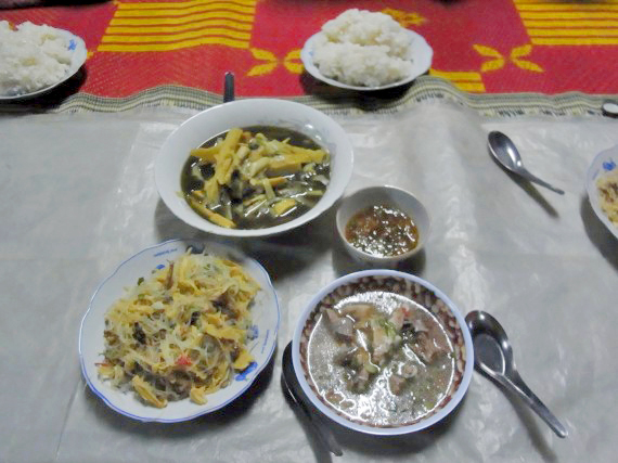 夕食はラオスの家庭料理 夕食はラオスの家庭料理