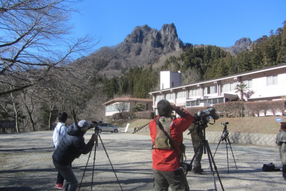 岩峰を眺めながら探鳥スタート! 岩峰を眺めながら探鳥スタート!