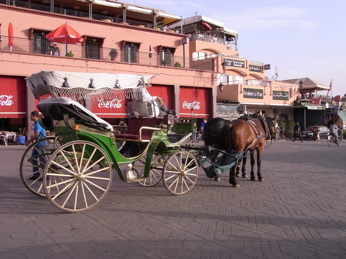 ラマダン中は車の代わりに馬車はいかが？（マラケシュにて）