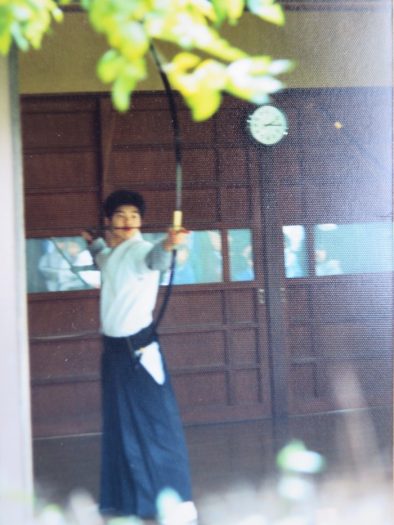 東北大学弓道場にて 1991年