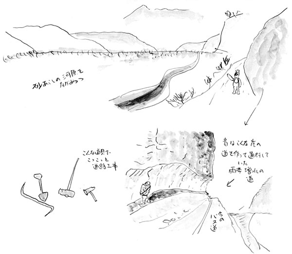 砂嵐の谷間のスケッチ