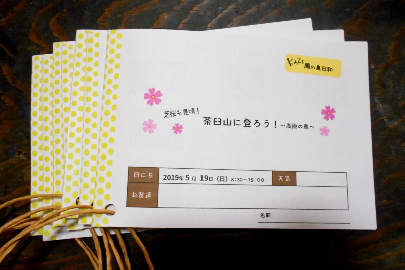 今回のしおりです♪ 今回のしおりです♪