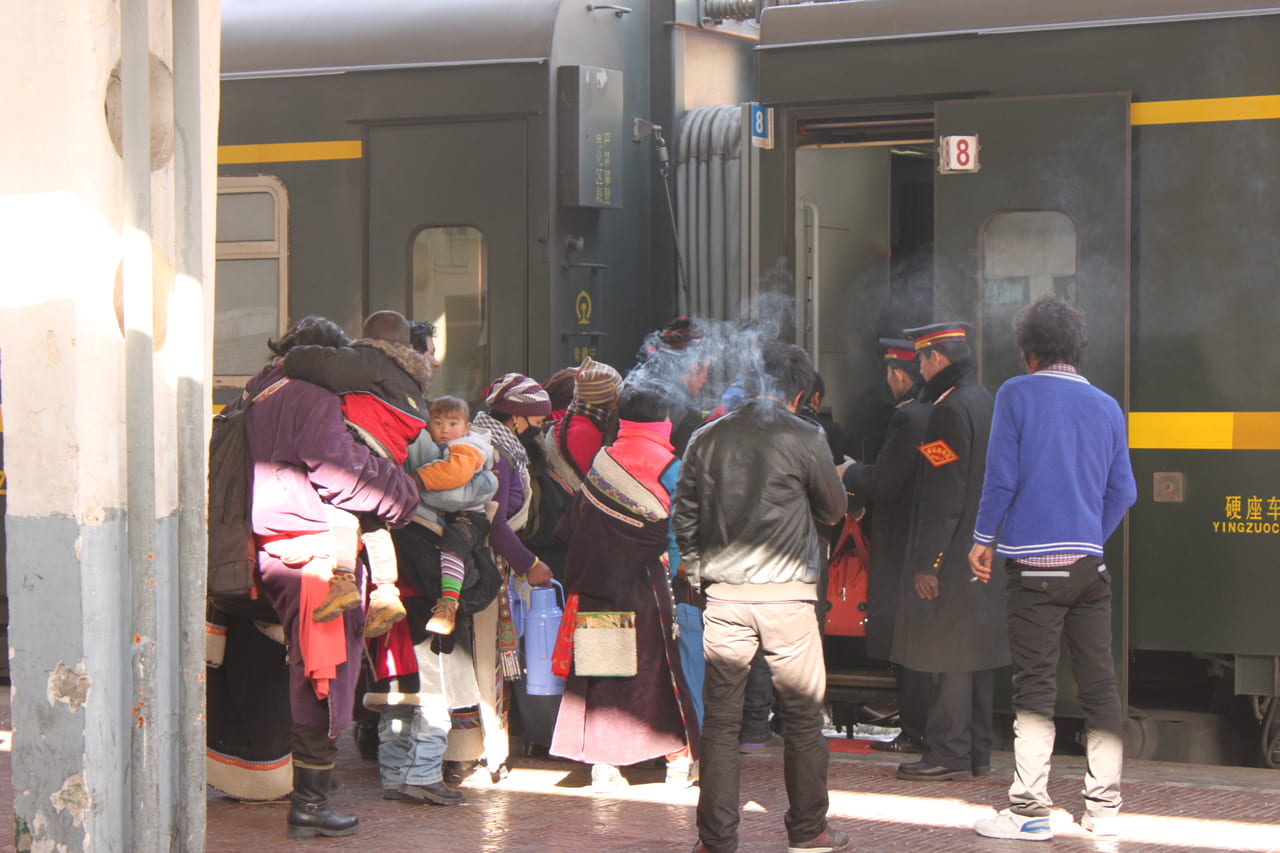 青蔵鉄道へ乗車中