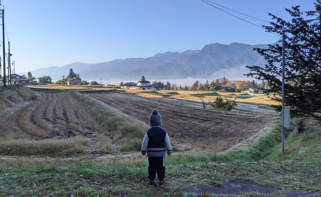 晩秋の安曇野にて