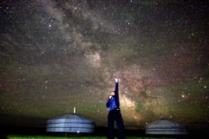 満天の星空と記念撮影