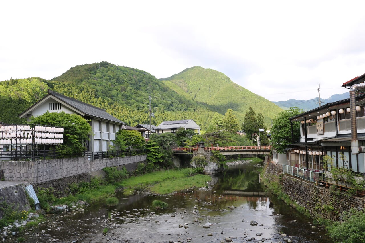 洞川温泉を流れる山上川