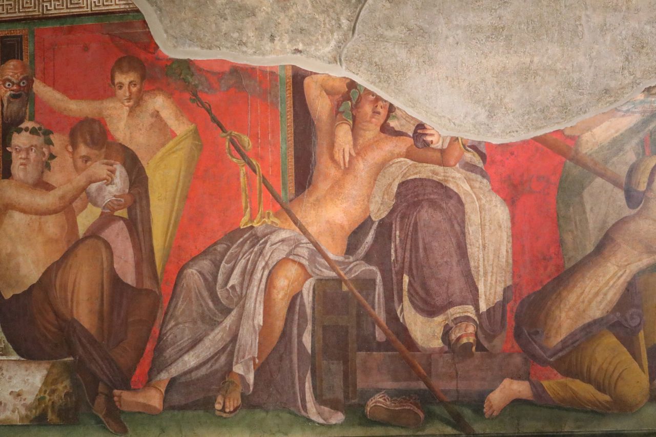 ディオニソスの密儀を描いたと言われるポンペイ秘儀荘の壁画