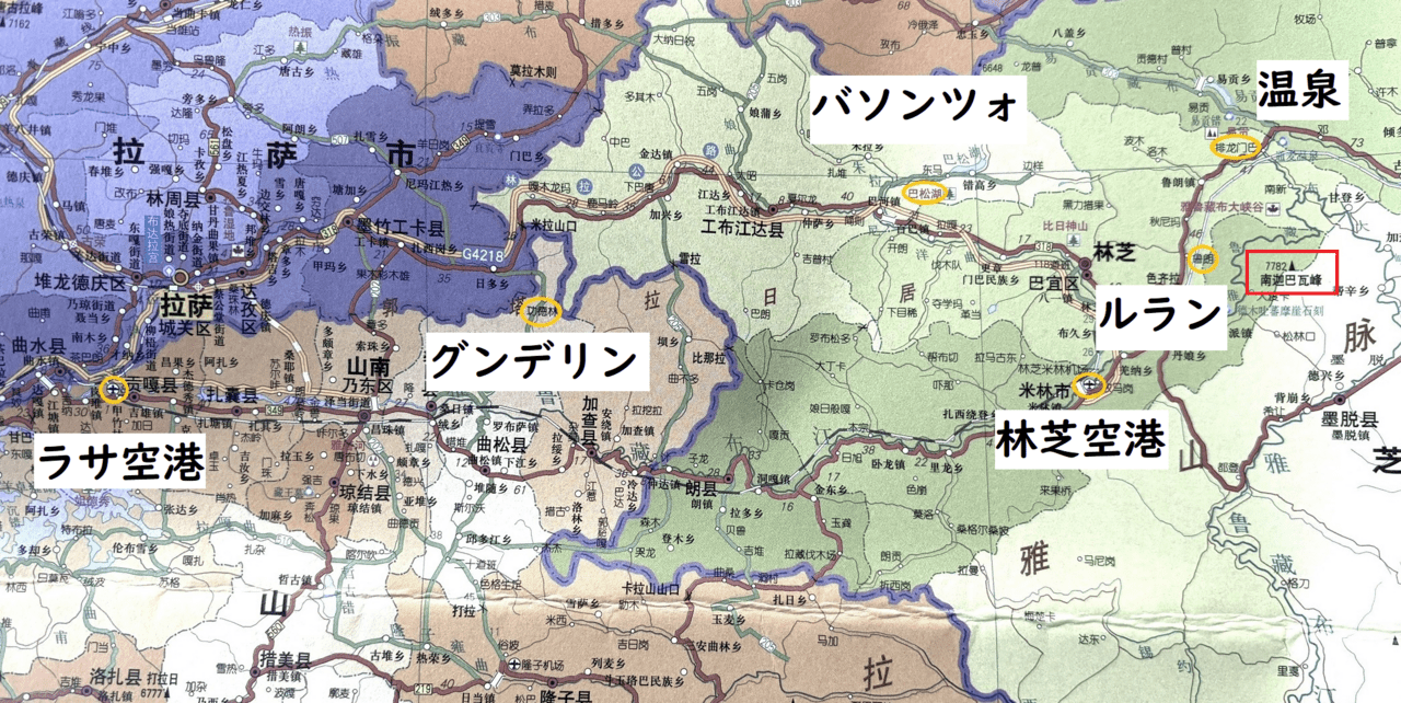 チベット自治区東部地図