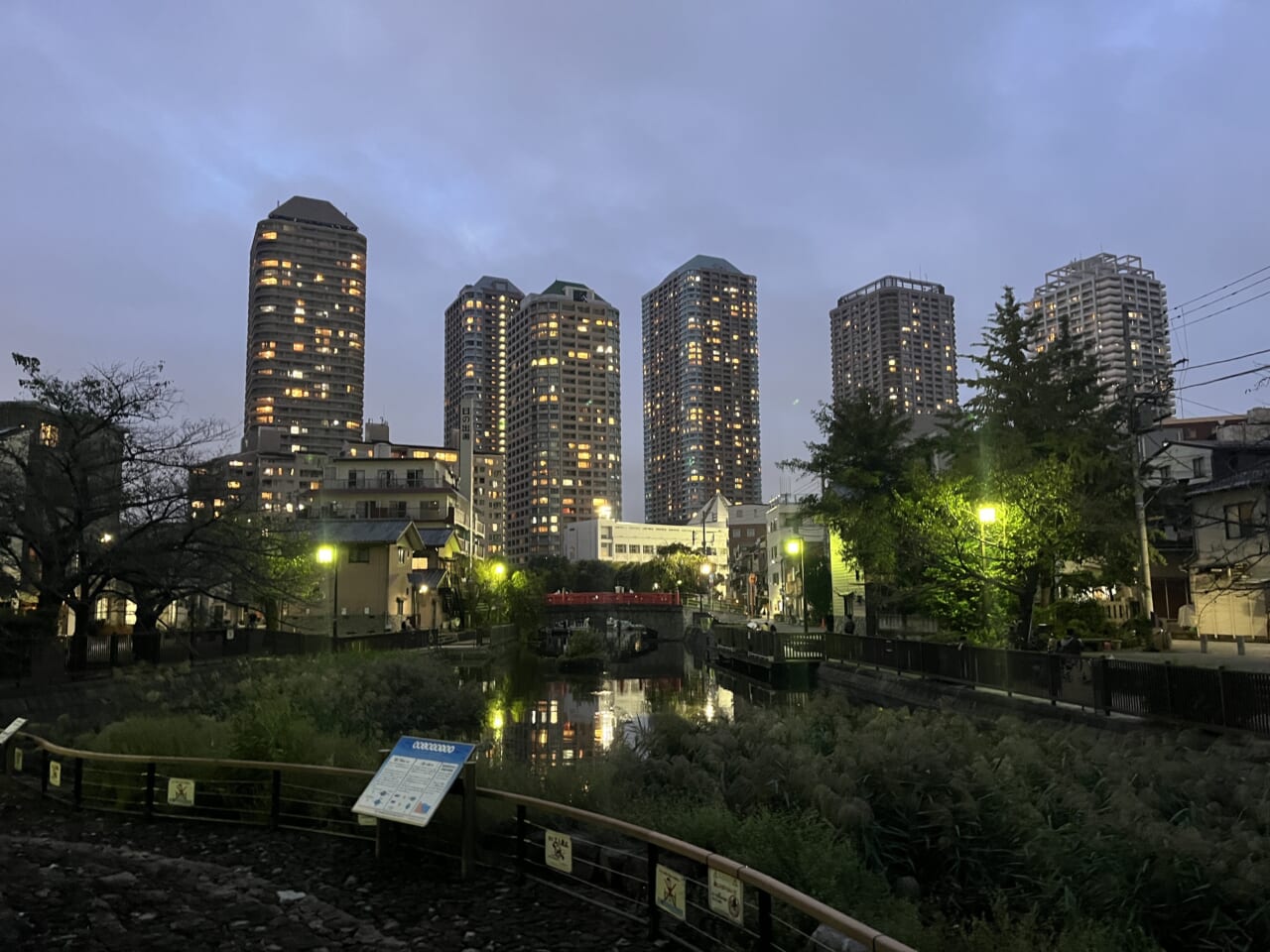 佃堀の夕景