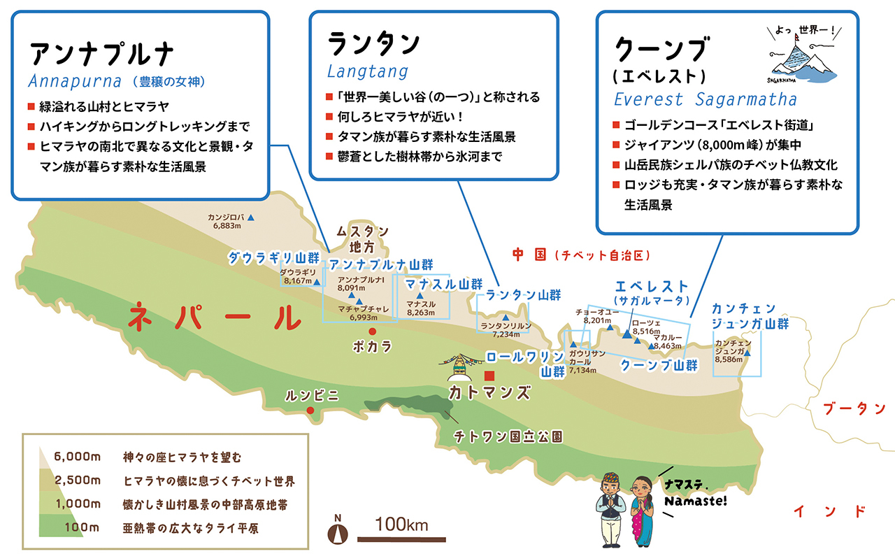 ネパールトレッキング山域MAP