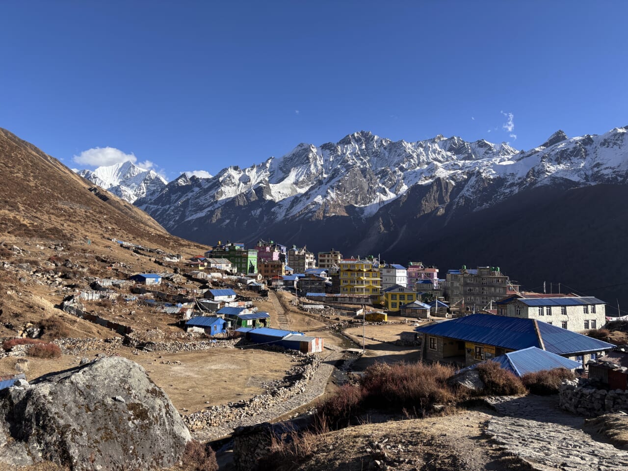 カラフルなキャンジンゴンパ村