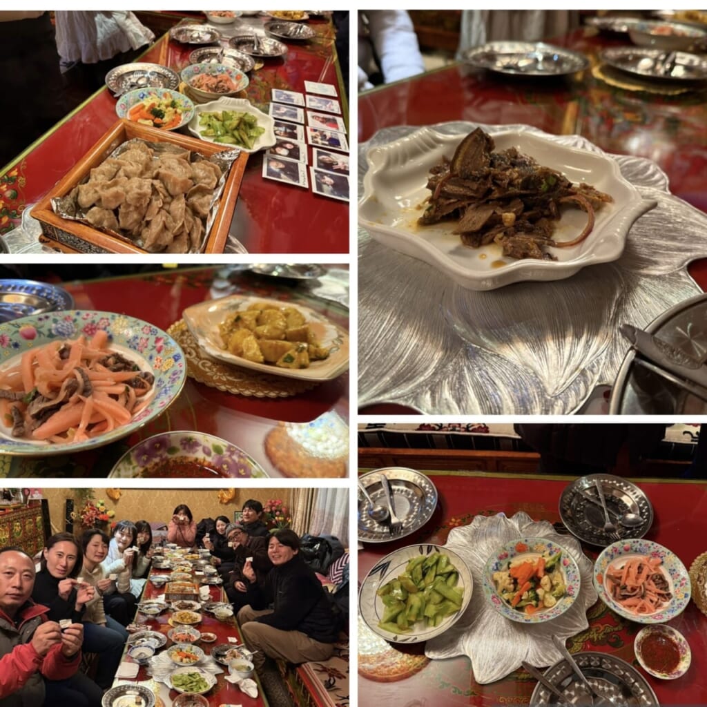 4日目夕食：皆で作ったグトゥやモモが美味しかったです。