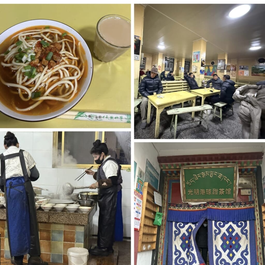 5日目朝食：ここのバター茶が一番おいしかったです