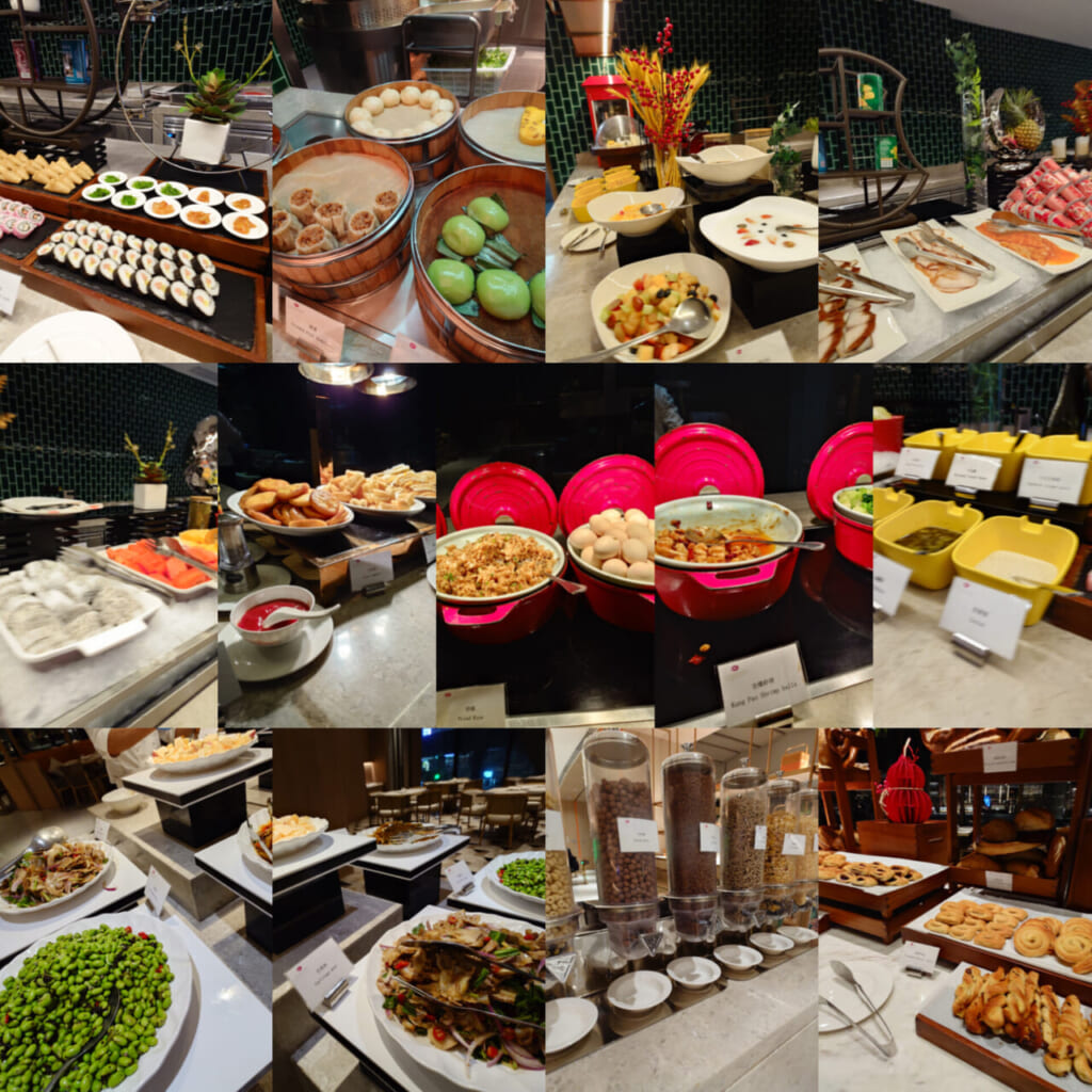 7日目朝食：お寿司も置いてあり、すごく豪華でした