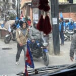 キルティプルでも選挙活動中