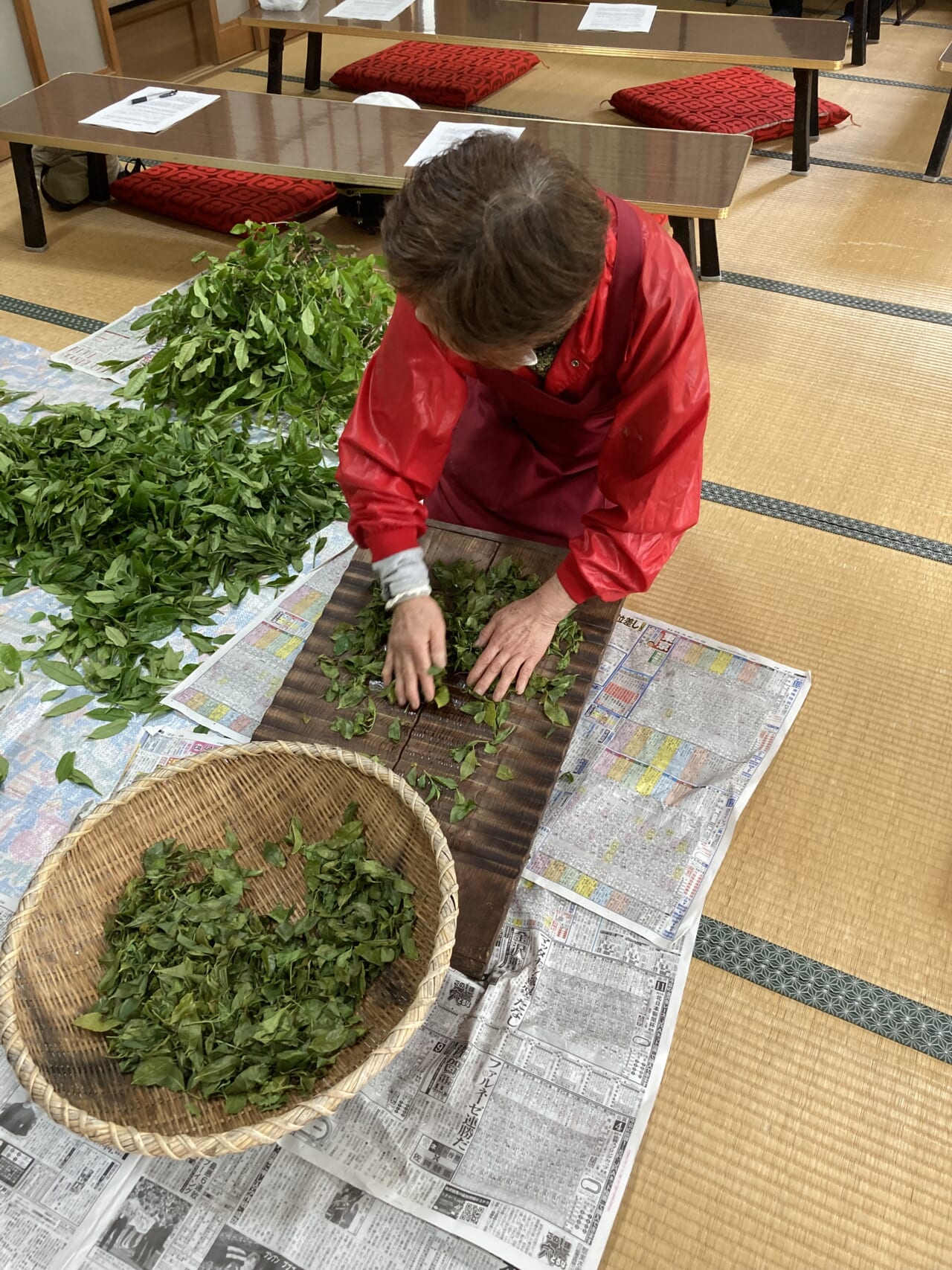 茶葉を揉むための専用の揉み板